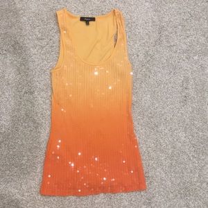 Express ombré sequin tank top